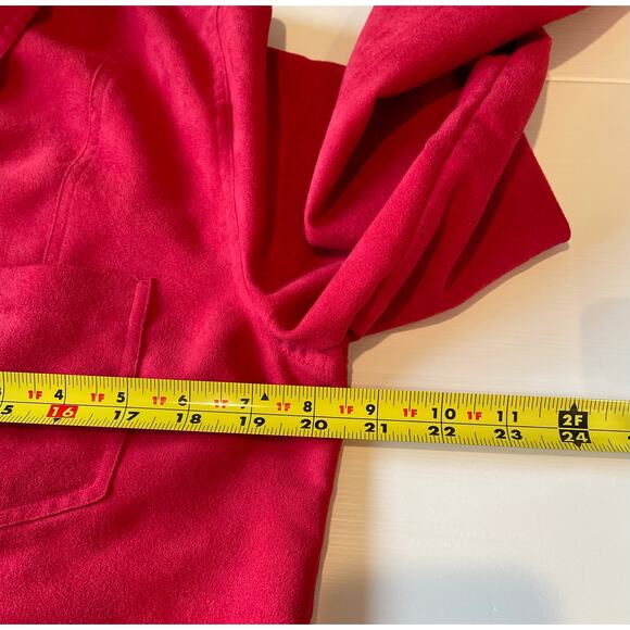 Chico’s Red Button Up Top Sz M Embroidered Asian Inspired Long Sleees Whimsical - Picture 11 of 12